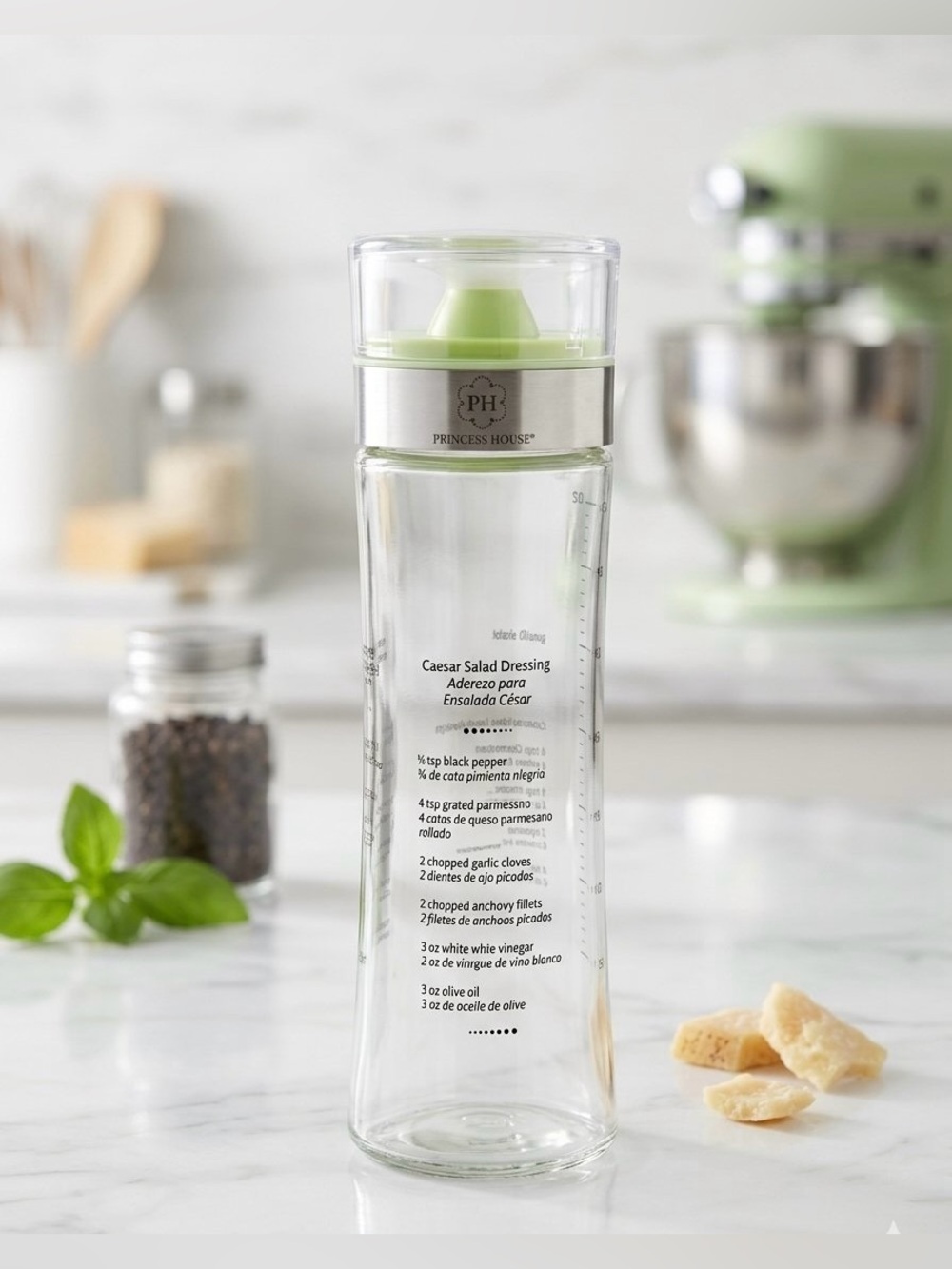 New Princess House Glass Salad Dressing Shaker Bottle 🥬